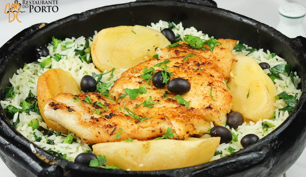 Foto do prato Bacalhoada à Dorê com Arroz de Braga